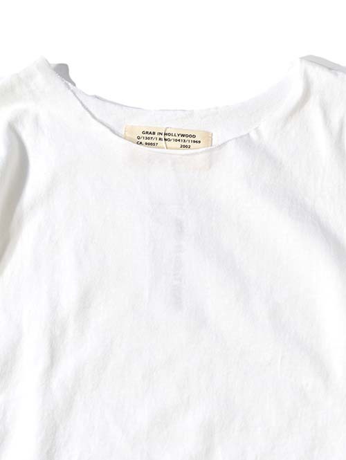 GRAB IN HOLLYWOOD  Heavy Weight Relax Fit All Cut 3/4Sleeve - White