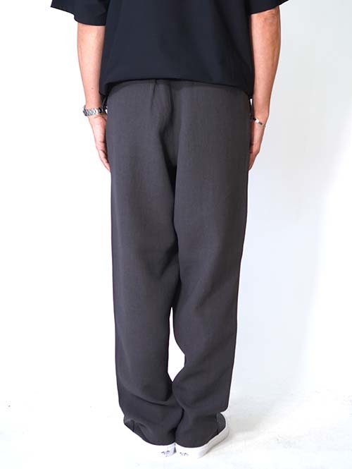 SALUTE HELM  リラックス ダブルクロス ワンタック ワイドパンツ (66005) - Charcoal