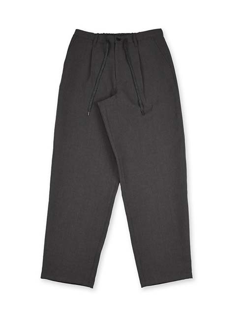 SALUTE HELM  リラックス ダブルクロス ワンタック ワイドパンツ (66005) - Charcoal
