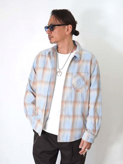 REMI RELIEF ヴィンテージチェックネルシャツ - Blue