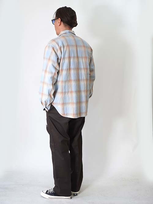 REMI RELIEF ヴィンテージチェックネルシャツ - Blue