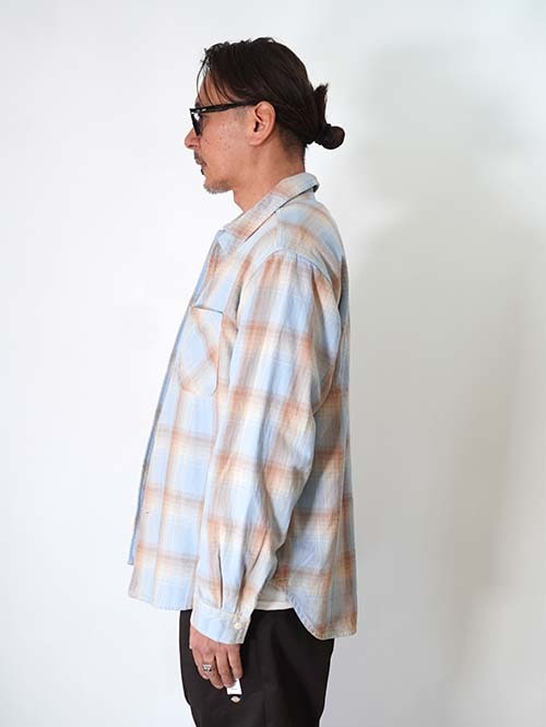 REMI RELIEF ヴィンテージチェックネルシャツ - Blue