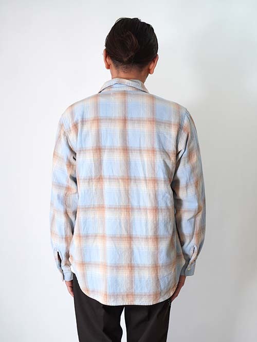 REMI RELIEF ヴィンテージチェックネルシャツ - Blue