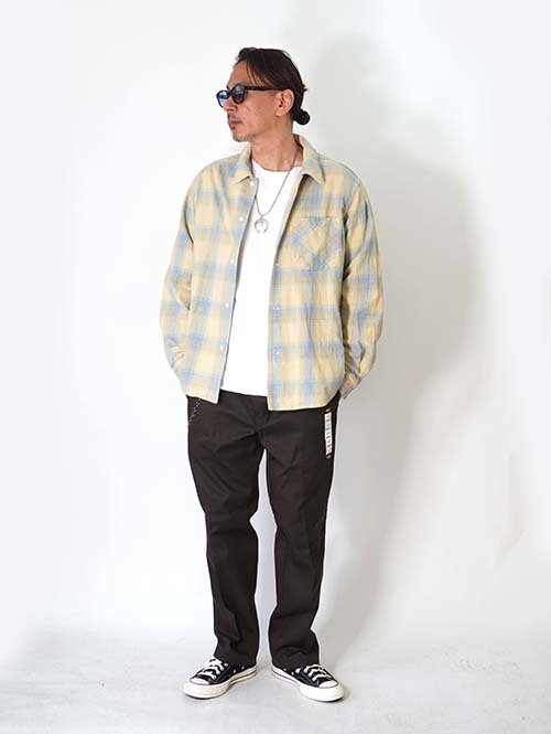 REMI RELIEF ヴィンテージチェックネルシャツ - Yellow