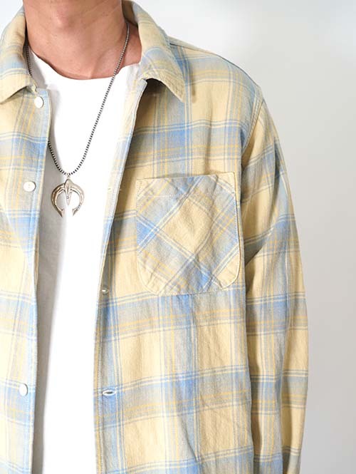 REMI RELIEF ヴィンテージチェックネルシャツ - Yellow