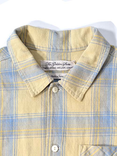 REMI RELIEF ヴィンテージチェックネルシャツ - Yellow