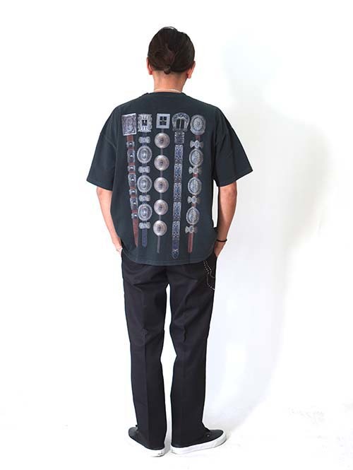 REMI RELIEF　HARD SP加工20/-天竺BIGサイズT(INDIAN BELT)- Vintage Black