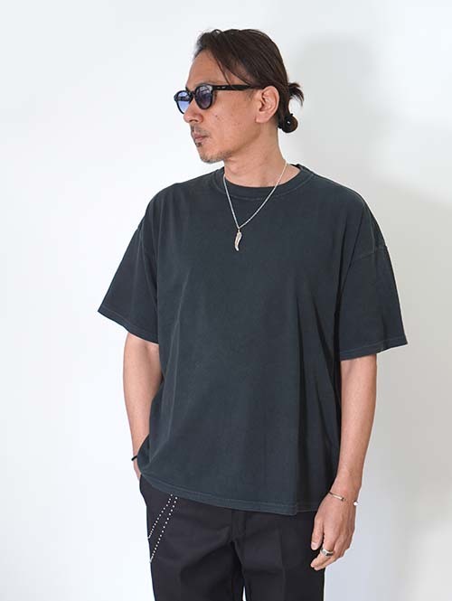 REMI RELIEF　HARD SP加工20/-天竺BIGサイズT(INDIAN BELT)- Vintage Black