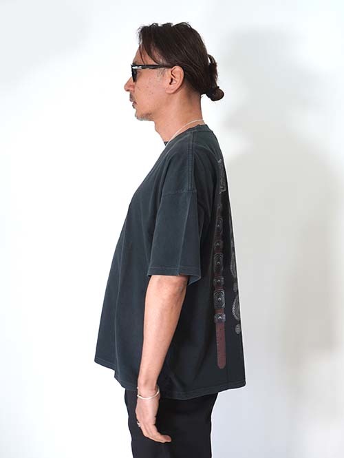 REMI RELIEF　HARD SP加工20/-天竺BIGサイズT(INDIAN BELT)- Vintage Black