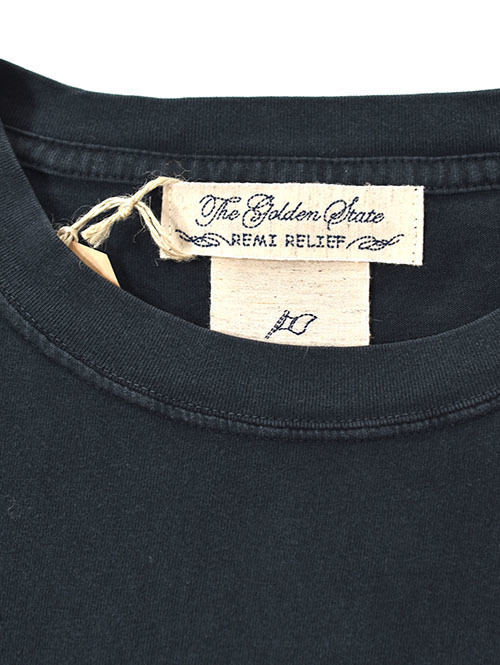 REMI RELIEF　HARD SP加工20/-天竺BIGサイズT(INDIAN BELT)- Vintage Black