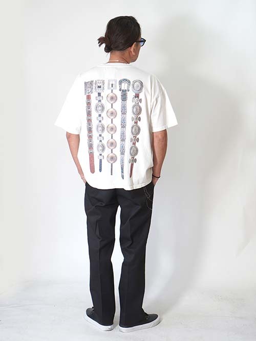 REMI RELIEF　HARD SP加工20/-天竺BIGサイズT(INDIAN BELT)- White