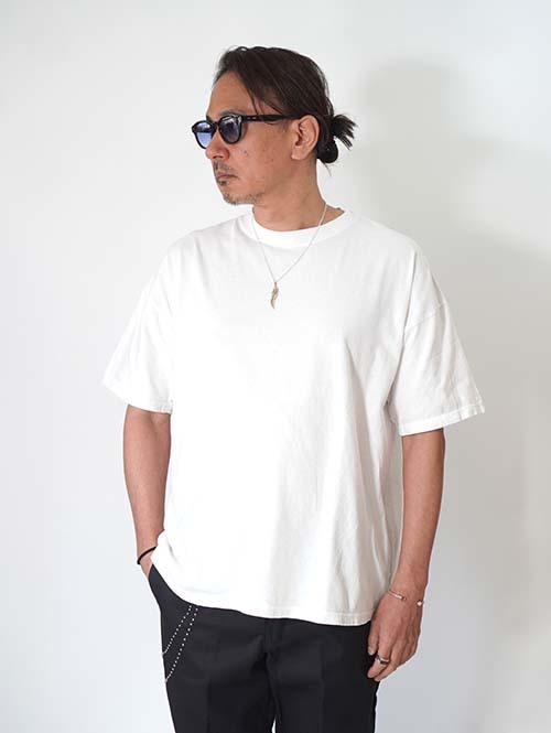 REMI RELIEF　HARD SP加工20/-天竺BIGサイズT(INDIAN BELT)- White