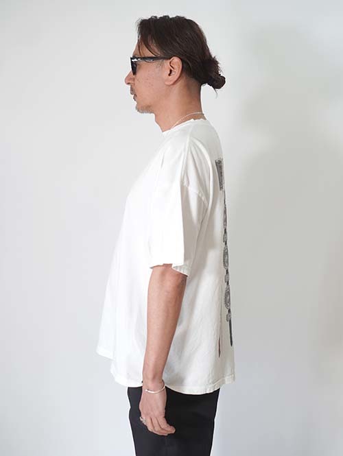 REMI RELIEF　HARD SP加工20/-天竺BIGサイズT(INDIAN BELT)- White