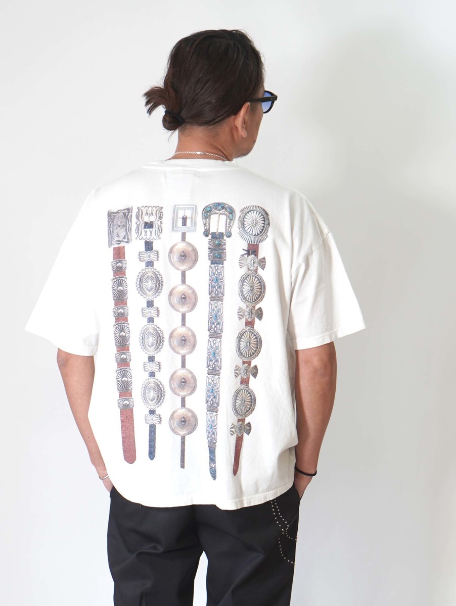 REMI RELIEF　HARD SP加工20/-天竺BIGサイズT(INDIAN BELT)- White