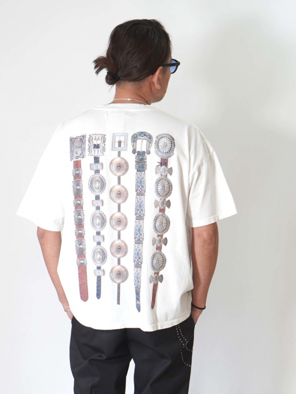 REMI RELIEF　HARD SP加工20/-天竺BIGサイズT(INDIAN BELT)- White