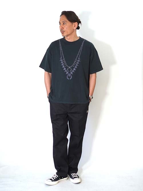 REMI RELIEF  HARD SP加工20/-天竺BIGサイズT (naja) - Black