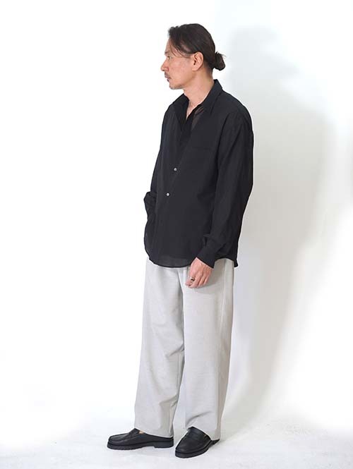 LA MOND  VOILE LAWN SHIRT - Black