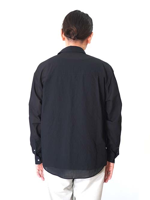 LA MOND  VOILE LAWN SHIRT - Black