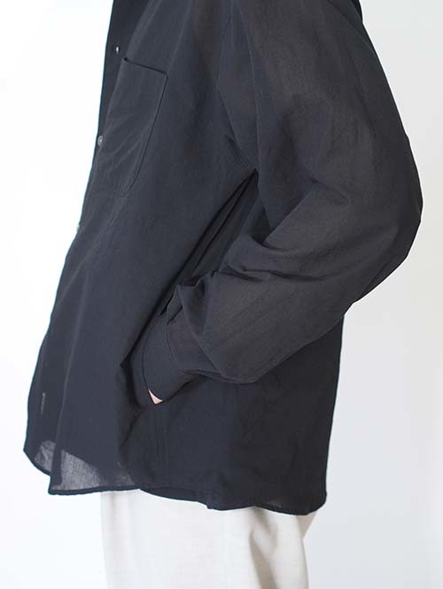 LA MOND  VOILE LAWN SHIRT - Black