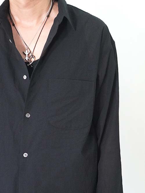 LA MOND  VOILE LAWN SHIRT - Black