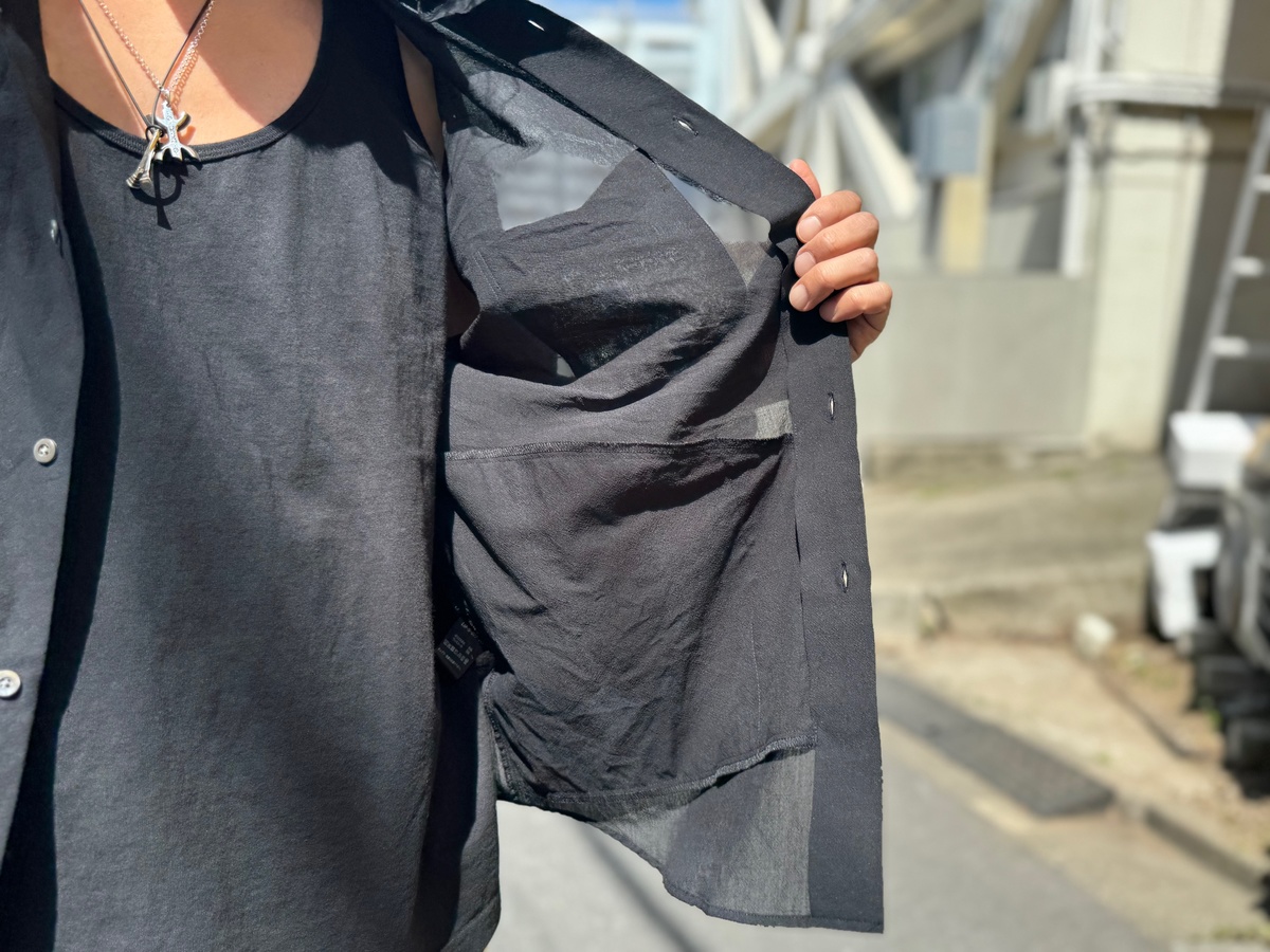 LA MOND  VOILE LAWN SHIRT - Black