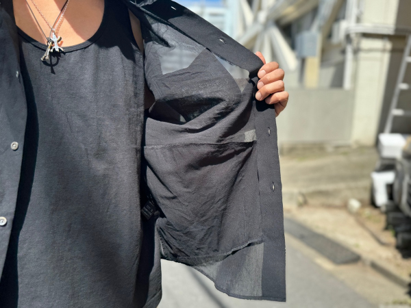 LA MOND  VOILE LAWN SHIRT - Black