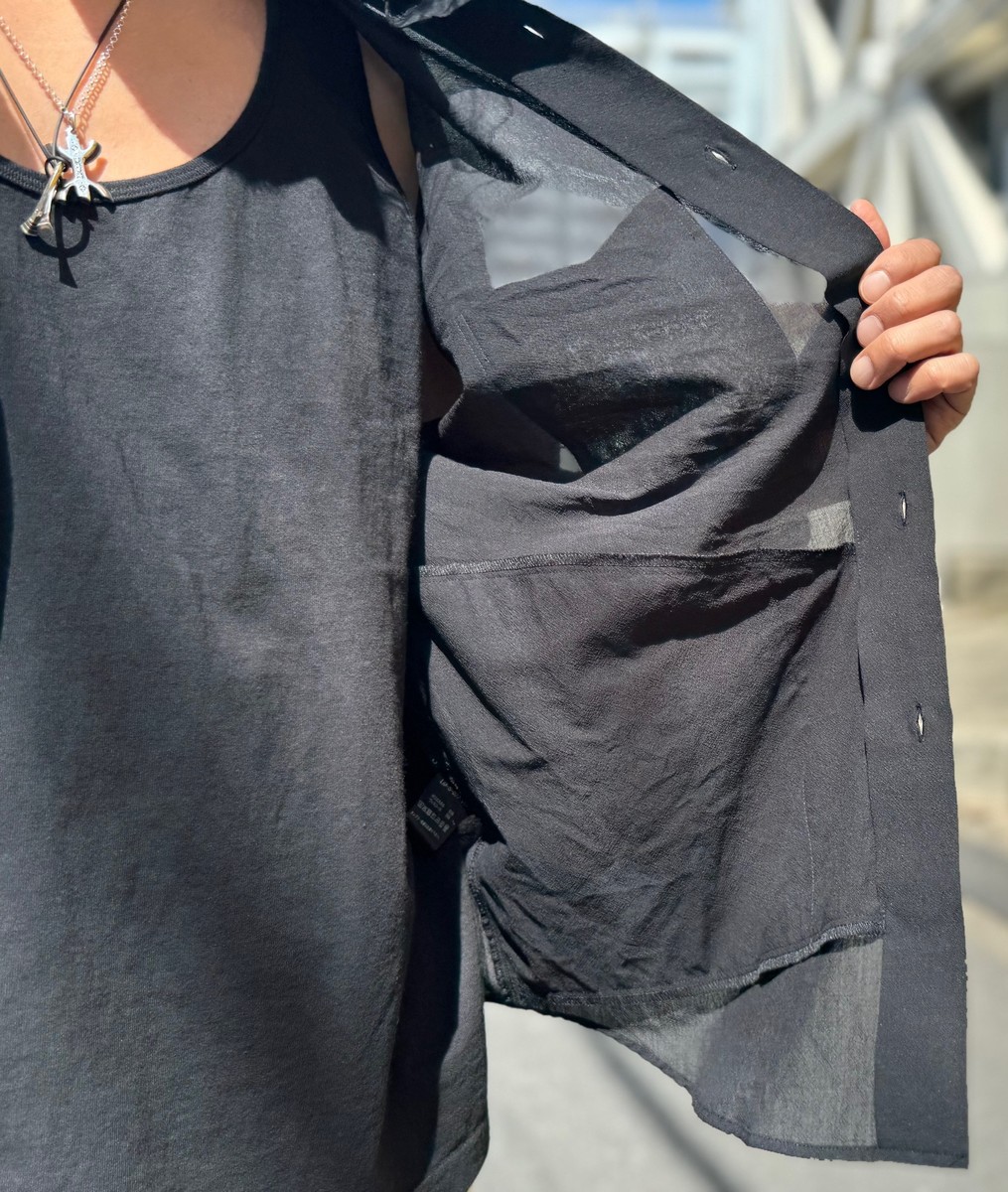 LA MOND  VOILE LAWN SHIRT - Black