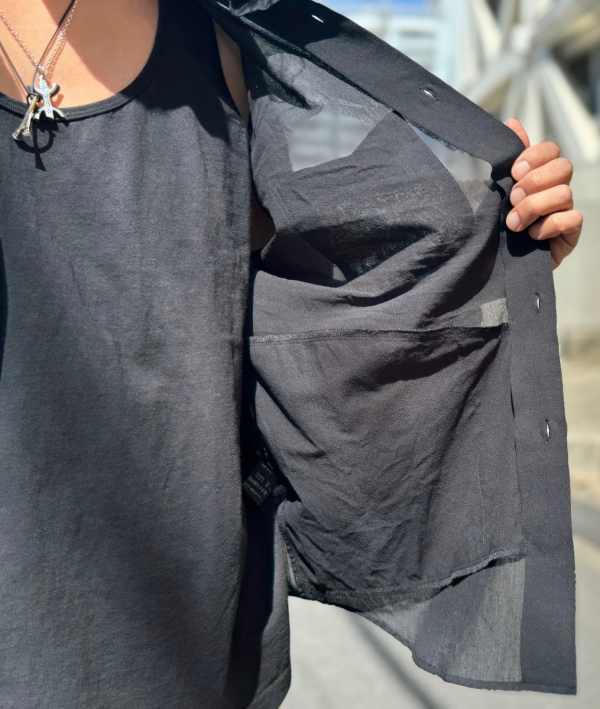 LA MOND  VOILE LAWN SHIRT - Black