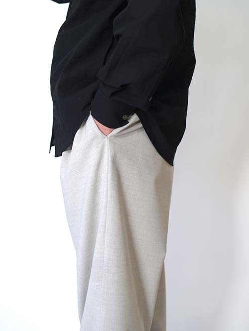 LA MOND  NEW SEMI WIDE SHARI PANT - Ash Gray