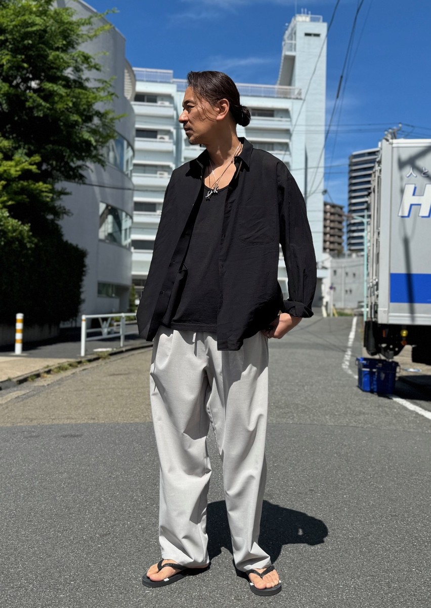 LA MOND  NEW SEMI WIDE SHARI PANT - Ash Gray
