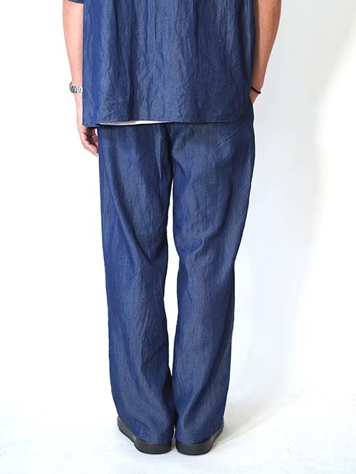 SERGEANT  テンセルリヨセル繊維インディゴデニム サイド切替ワイドパンツ(66011)