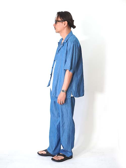 SERGEANT  テンセルリヨセル繊維インディゴデニム サイド切替ワイドパンツ(66011)