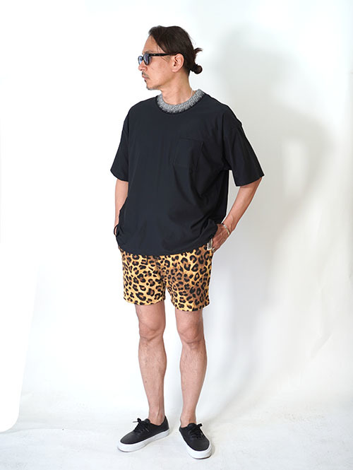 ILL ONE EIGHTY LEOPARD SWEAT SHORTS - Beige