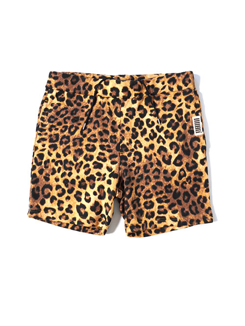 ILL ONE EIGHTY LEOPARD SWEAT SHORTS - Beige