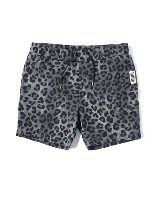ILL ONE EIGHTY LEOPARD SWEAT SHORTS - Black