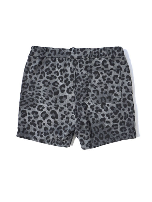 ILL ONE EIGHTY LEOPARD SWEAT SHORTS - Black