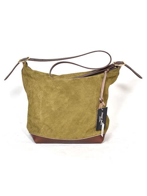 CROSSED  ARROWS フラワースタッズ　 レザーショルダーバッグ 　KHAKI