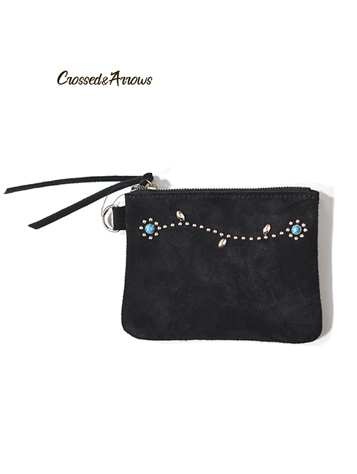 CROSSED ARROWS シルバーフラワー スモールウォレット ポーチ