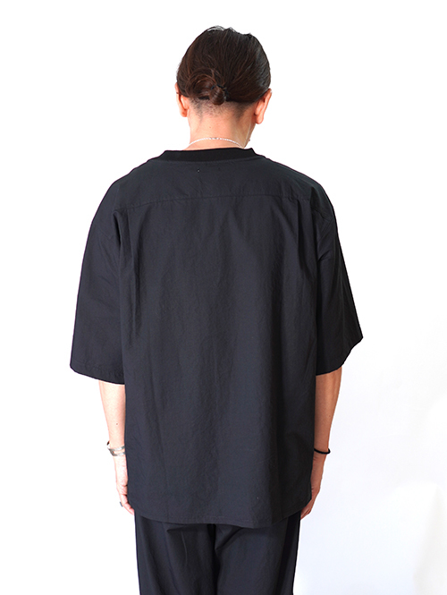 LA MOND  ORGANIC COTTON/LINEN TEE - Black