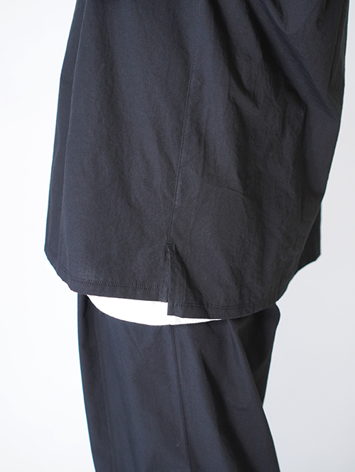 LA MOND  ORGANIC COTTON/LINEN TEE - Black