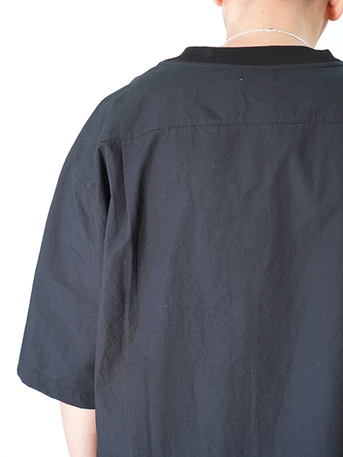 LA MOND  ORGANIC COTTON/LINEN TEE - Black