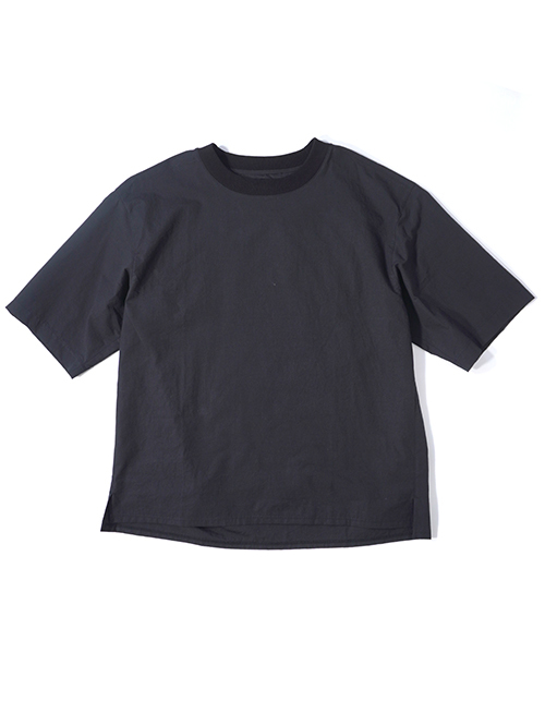 LA MOND  ORGANIC COTTON/LINEN TEE - Black