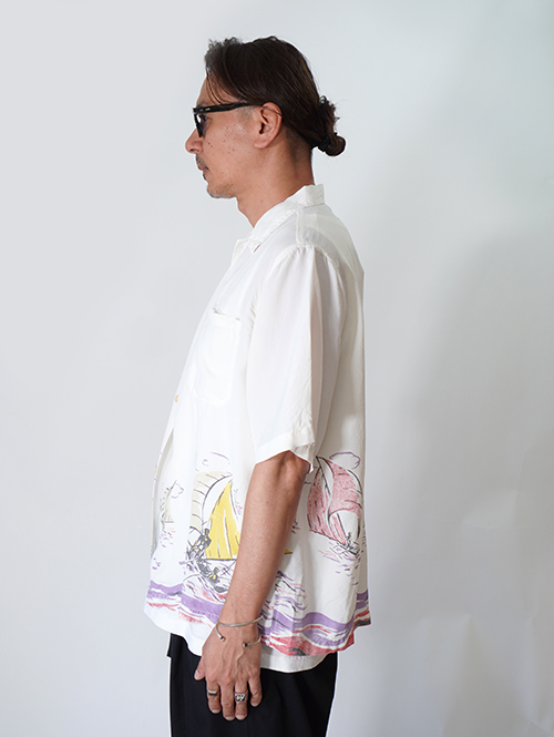 REMI RELIEF  レーヨンアロハシャツ (ヨット総柄)