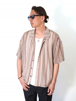BACK HEAD  ラッセル ストライプ レース シャツ