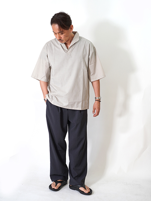 LA MOND  LAWN SKIPPER SHIRT - Greige