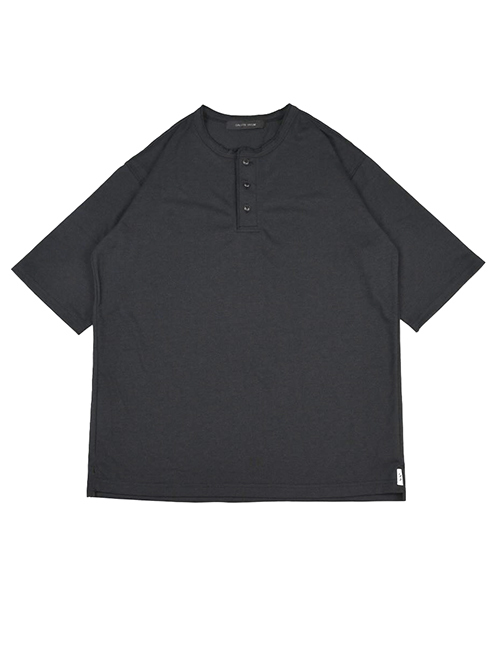 SALUTE HELM  マルーデコットン 20S 天竺 ヘンリーTee - Black