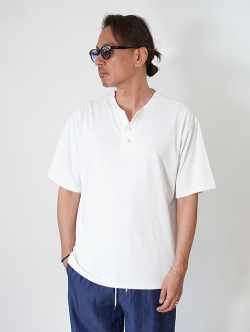SALUTE HELM  マルーデコットン 20S 天竺 ヘンリーTee - Off White