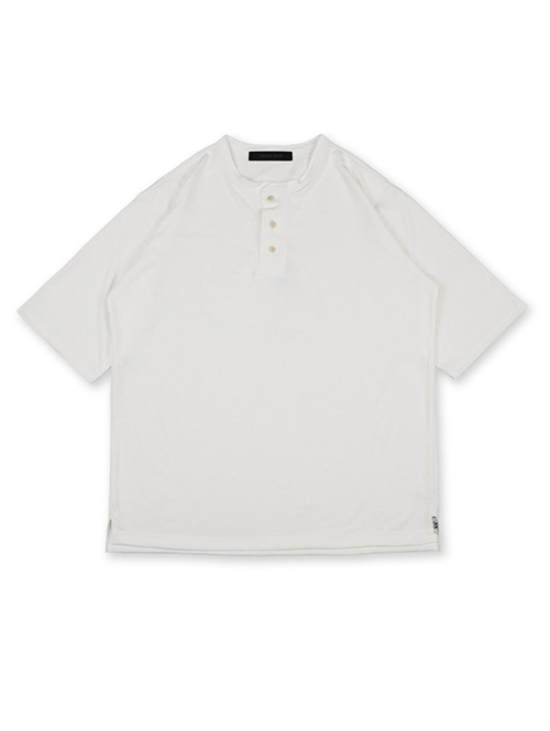 SALUTE HELM  マルーデコットン 20S 天竺 ヘンリーTee - Off White