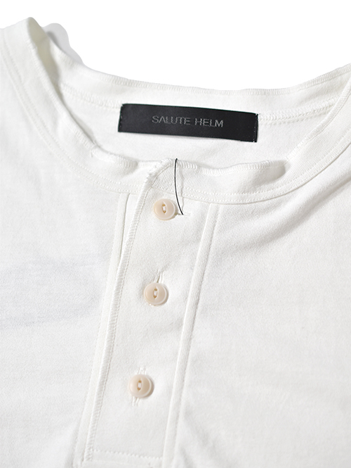SALUTE HELM  マルーデコットン 20S 天竺 ヘンリーTee - Off White