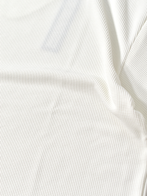 SALUTE HELM  マルーデコットン　ワッフル キーネック Tee (76004) - White